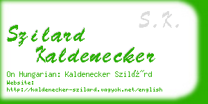 szilard kaldenecker business card